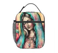 WEIXNCXCJ Virgin Mary Lunch Bag Christian Mother Goddess School Lunch Box for Child Graphic Tote Food Bags Oxford Portable Cooler Bag