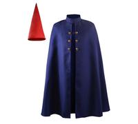 Weixu Anime Wirt Costume Men Garden Cape Cloak with Red Hat Halloween Cosplay Mantle Outfit L