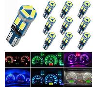 weiXuan 10 x T5 LED Light Bulbs with Screw Socket 74 70 37 17 2721 PC74 PC37 for Dashboard Indicator