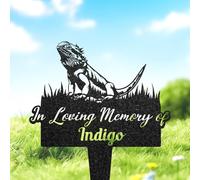 WEIYALIY Bearded Dragon Memorial Burial Stake, Custom Bearded Dragon Metal Stake, Pet Grave Marker, Memorial Garden Decor, Pet Loss Gift, Yard Sign, Pet Memorial Plaque, Headstone