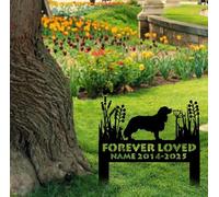 WEIYALIY Cavalier King Charles Spaniel Memorial Stakes Sign Personalised, Pet Grave Markers Sign, Sign with Stakes, Pet Loss Gift, Sympathy Sign, Pet Memorial Plaque, Dog Headstone