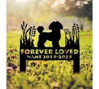 WEIYALIY Coton De Tulear Memorial Stake Sign Personalised, Pet Grave Markers Sign, Pet Loss Gift, Sympathy Sign, Remembrance Stake, Outdoor Garden Decor, Dog Memorial Plaque, Burial Marker