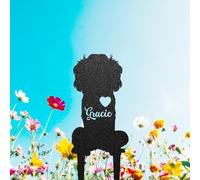 WEIYALIY Custom Boykin Spaniel Dog Metal Garden Stake, Dog With Heart Sign, Dog Statues Outdoor, Boykin Spaniel Memorial Sign, Pet Grave Marker, Pet Memorial Plaque, Pet Tribute