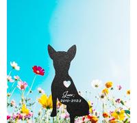 WEIYALIY Custom Chihuahua Metal Yard Art, Dog Metal Gift for Outdoor Decorations, Garden Stake Animal Decor Art, Mourning Gift for Chihuahua Lover, Pet Memorial Plaque, Pet Tribute