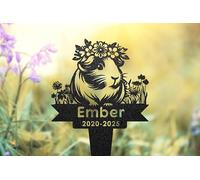 WEIYALIY Custom Guinea Pig Memorial Stone, Guinea Pig Grave Marker, Burial Stake, Pet Bereavement Gift, Garden Decoration, Outdoor Yard Art, Pet Loss Gift, Pet Memorial Plaque, Bereavement Gift