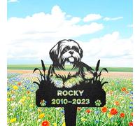 WEIYALIY Custom Shih Tzu Memorial Burial Stake, Metal Garden Sign With Dog Name, Pet Loss Gift, Yard Decor, Pet Grave Marker, Shih Tzu Lover Gift, Pet Memorial Plaque, Pet Tribute
