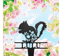 WEIYALIY Custom Squirrel Memorial Stake Metal Sign, Pet Grave Markers, Squirrel Sign, Pet Loss Gift, Sympathy Sign, Flower Squirrel Garden Decor, Pe, Pet Memorial Plaque, Pet Tribute