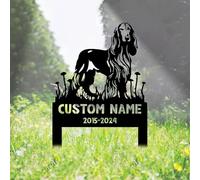 WEIYALIY Dog Memorial Gifts Personalised Afghan Hound Dog Memorial Plaques Custom Metal Name Signs Pet Bereavement Gifts Garden Signs Dog Grave Plaques Garden Ornaments Outdoor Pet Grave Marker