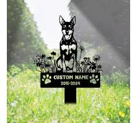 WEIYALIY Dog Memorial Gifts Personalised Australian Kelpie Dog Memorial Plaques Custom Metal Name Signs Pet Bereavement Gifts Garden Signs Dog Grave Plaques Garden Ornaments Outdoor Pet Grave Marker
