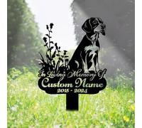 WEIYALIY Dog Memorial Gifts Personalised Boxer Dog Memorial Plaques Custom Metal Name Signs Pet Bereavement Gifts Garden Signs Dog Grave Plaques Garden Ornaments Outdoor Pet Grave Marker