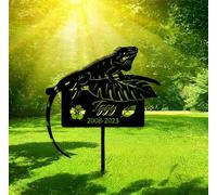 WEIYALIY Iguana Memorial Garden Stake, Personalised Iguana Pet Grave Marker, Outdoor Yard Tribute Sign for Reptile Lovers, Iguana Yard Art Gift, Lizard Garden Decoration, Exotic Pet Memorial