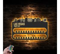 WEIYALIY Personalised Kansas City Skyline Sport Medal Hanger Display Medal Holder for Wall Rack for Award and Ribbon Tiered Award Rack Cityscape Sports Medal Organizer