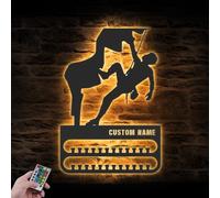 WEIYALIY Personalised Mountain Climbing Medal Hanger Display Medal Holder for Wall Rack for Award and Ribbon Tiered Award Rack Sport Climber Birthday Adventure Sports Display Climbing Trophy Rack