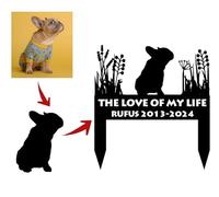 WEIYALIY Personalised Pet Silhouette Stake Sign, Custom Dog Memorial Stake Sign, Custom Breed Sign, Custom Logo Sign, Pet Memorial Plaque, Headstone