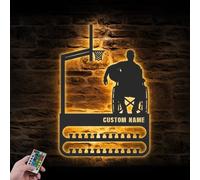 WEIYALIY Personalised Wheelchair Basketball Medal Hanger Display Medal Holder for Wall Rack for Award and Ribbon Tiered Award Rack Sport Basketball Achievement Display Adaptive Sports Trophy