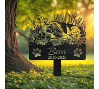 WEIYALIY Sleeping Cavalier King Charles Spaniel Dog Memorial Plaques, Personalised Dog Grave Marker, Custom Pet Loss Gift for Garden Outdoor Decor, Dog Memorial Gifts, Pet Tombstone