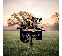WEIYALIY Sugar Glider Memorial Garden Stake, Custom Pet Grave Marker for Exotic Pet Loss, Outdoor Tribute Sign With Personalised Name and Years, Flying Squirrel Memorial, Backyard Pet Marker