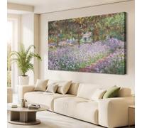 weiyiart Irises in Monet's Garden 1900 by Claude Monet Impressionism Art Print Picture Artwork for Living Room Bedroom Home Kitchen Decorations 24" x 36"