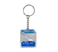 Weiyidea Liquid Filled Keychain, Acrylic Square Floating Liquid Clouds Key Ring, Keychain Ornament, Backpack Accessory For Girls Women