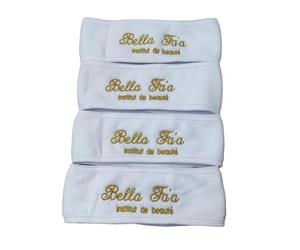 WEIYOUDP 1 8 pcs Customize Logo White Hair Band Beauty Salon Towel Bathroom Monogram Letters Spa Headbands Microfibre Towels Facial Headbands for Women (10pcs)