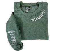 WEIYOUDP Custom Mama Embroidered Sweatshirt with Kids Names Sleeve,Personalized Mom Sweatshirt,Mothers Day Shirt,Gift for Mom,Grandma,Mothers Day,birthday Gifts Multi, Multi, 0