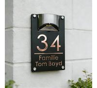 WEIYOUDP Custom Solar House Numbers for Outside Light Up,Personalized Lighted Address Sign,Solar Powered Address Plaque for Garden Yard Home,Garage&Front Door Wall Art (22x35cm8.6 x13.7,Style 4)