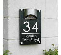 WEIYOUDP Custom Solar House Numbers for Outside Light Up,Personalized Lighted Address Sign,Solar Powered Address Plaque for Garden Yard Home,Garage&Front Door Wall Art (18x30cm x11.8,Style 3)
