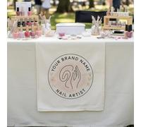 WEIYOUDP Custom Table Runner Signs,Personalised Table Cloth Runner Business Logo,Craft Stall Table Runner,Custom Fabric Banner Flag,Custom Wall Tapestry Decoration Sign (100x142cm 9"x56")