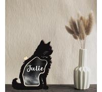 WEIYOUDP Personalized Pet Hair Keepsake Box for Cat Fur,Pet Memorial Shadow Box,Wooden Pet Fur Keepsake Pet Loss Gift,Cat Memorial Gift (Black)