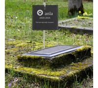 WEIYOUDP Personalized Pet Memorial Garden Stones,in Memory of Dog or Cat,Sympathy Gift for Pet Loss,Personalized Pet Memorial Gifts,Pet Grave Marker with Hanging Stake Plaque Sign (Square)