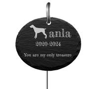 WEIYOUDP Personalized Pet Memorial Garden Stones,in Memory of Dog or Cat,Sympathy Gift for Pet Loss,Personalized Pet Memorial Gifts,Pet Grave Marker with Hanging Stake Plaque Sign (Oval)