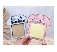 WEIYOUDP Personalized Sticky Note Holder,Gift for Nurse,Wooden Name Sign,Nurses Week Gift,Doctor Sticky Note Pad Holder Gift,Birthday,Christmas,Medical Gift,Desk Decoration (Pink)