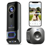 WEIYOUPIN Wireless Doorbell Camera,2K Dual Cameras,Night Vision,No Fees | Dual cameras cover blind spots・Colour night vision・2-way talk・Motion alerts・No subscription・Local storage