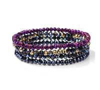 WEIZAIJY Beaded Boho Stretch Bracelet Colorful Stackable Crystal Beads Bracelets Trendy Costume Jewelry Mothers Day Gifts for Women (Style B)