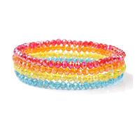 WEIZAIJY Beaded Boho Stretch Bracelet Colorful Stackable Crystal Beads Bracelets Trendy Costume Jewelry Mothers Day Gifts for Women (Style G)