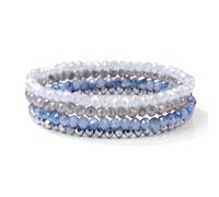 WEIZAIJY Beaded Boho Stretch Bracelet Colorful Stackable Crystal Beads Bracelets Trendy Costume Jewelry Mothers Day Gifts for Women (Style C)