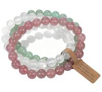 WEIZAIJY Crystal Beaded Bracelet for Women 3 Pack - Natural Stone Chakra Healing Bracelets for Anxiety & Stress Relief, Meditation Yoga Gifts
