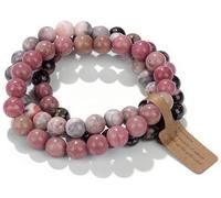 WEIZAIJY Crystal Beaded Bracelet for Women 3 Pack - Natural Stone Chakra Healing Bracelets for Anxiety & Stress Relief, Meditation Yoga Gifts