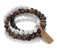 WEIZAIJY Crystal Beaded Bracelet for Women 3 Pack - Natural Stone Chakra Healing Bracelets for Anxiety & Stress Relief, Meditation Yoga Gifts
