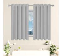 WEIZERO Blackout Curtains, Thermal Insulated Curtains 450 x 320 cm Eyelet Insulated Blackout Thermal for Window Living Room, Light Grey