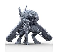 weizhang 1/24 75mm sci-fi female warrior and wolf guard resin character model unpainted and self-assembled miniature model kit-T59V39