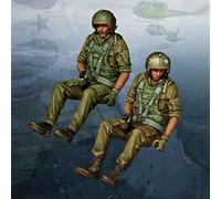 weizhang 1/35 Military theme Vietnam War US Army helicopter pilot resin soldier model (2 persons) unpainted and self-assembled miniature assembly kit-L95U42