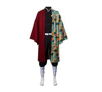 WeizhaonanCos Mens Tomioka Giyuu Cosplay Costume Halloween Anime Haori Kimono Outfit Set (Medium)
