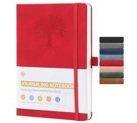 WEIZHENG A5 Journal Notebook for Men and Women, Hardback Notebook Lined with Elastic Closure for Journaling, Work and Note-Taking, Diary(Red)