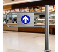WEIZIIA Safety Gate, Automatic Rebound Swing Gate with Spring,1-Way Swing Entrance Door, Manual 90° Open Pedestrian Gate for Supermarket, Factory Aisle, Park Aisle Right-50x100cm