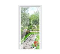 WEIZON Magnetic Screen Door 2021 Upgraded 150 x 210 cm Anti Mosquito Mesh FlyMosquito net curtain Full frame magic sticker Reinforced Soft screen door Keeps mosquitoes out(White)