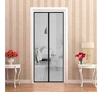WEIZON Magnetic Screen Door 85x230cm(33x91inch) Magnetic Top to Bottom Seal Snaps Shuts Automatically, Keep Fresh Air in (Black)