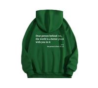 WEJDYKG Dear Person Behind Me Hoodie, You Are Enough Hoodie, Pullover Hoodie loose Graphic Sweatshirts for Women (Green,4X-Large)
