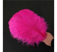 wejiay 1Pcs Colored Ostrich Feather 20-50Cm Natural Feathers For Handicrafts Making Wedding Party Decoration-Rose Red-35-40cm