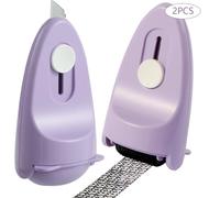 Wejoin Identity Theft Protection Roller Security Stamp 2Packs - Guard Your ID with Refillable Ink, Built-in Cutter & Flip Cover Design, Compact Privacy Safety Tool for Document, Mail, etc. (Purple)
